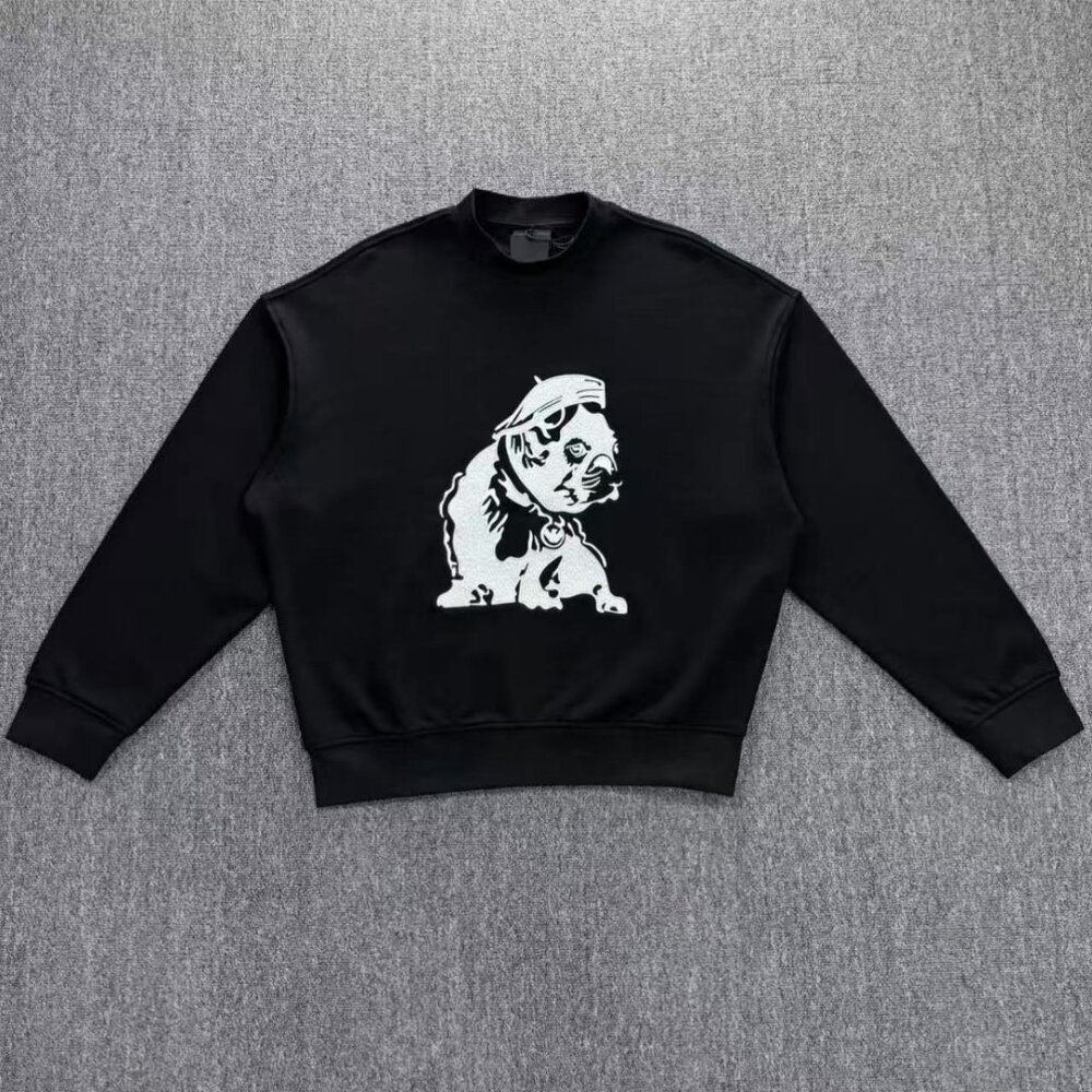 Emporio Armani French Terry Crewneck Bulldog Embroidery Sweatshirt